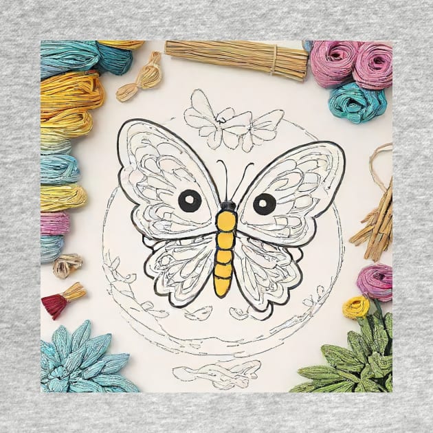 Butterfly Needlework Creation by Dreamy Canvas Art